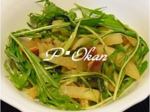大根と水菜のペペロンチーノ風